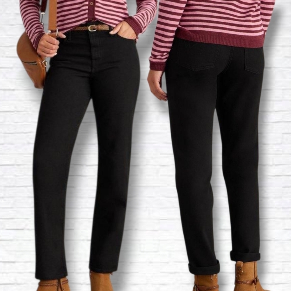 White Stuff Black Straight Leg Trouser Pants Size 16 R